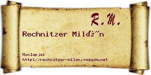 Rechnitzer Milán névjegykártya