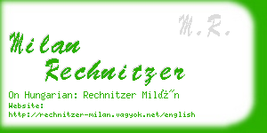 milan rechnitzer business card